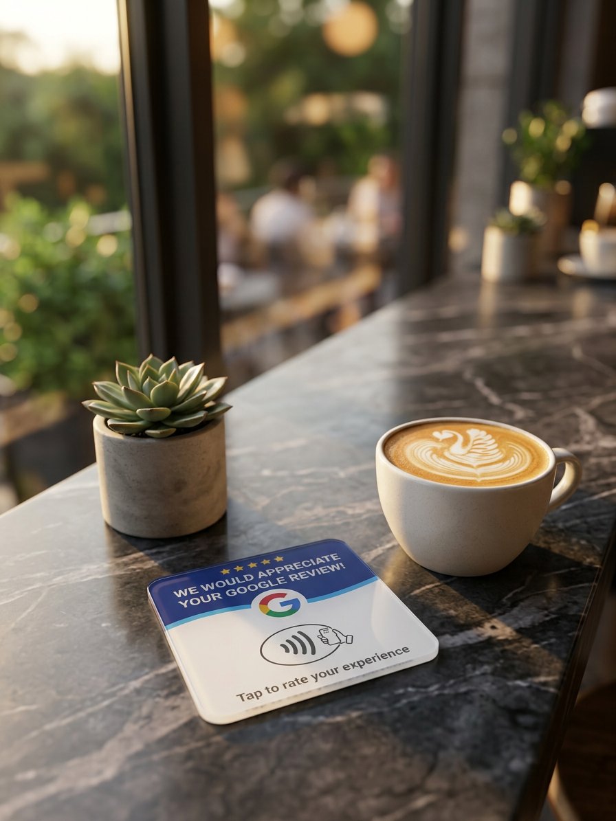 TapReview NFC Google Review Card — the actual product